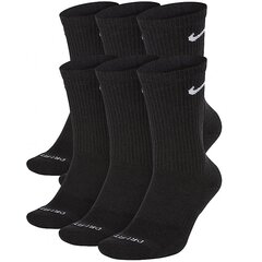 „Nike Mustad kõrged sokid 6 paari puuvillased polsterdatud Dri-Fit SX6897-010 L hind ja info | Meeste sokid | kaup24.ee