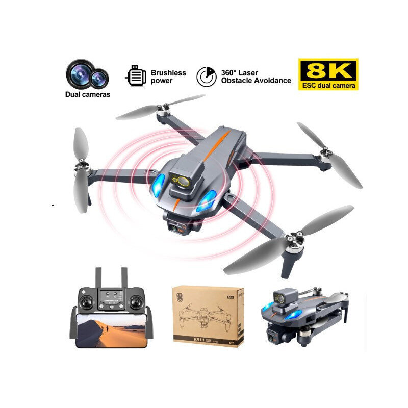 K911 MAX GPS Drone 8K tegevusvideokaamera Professionaalne topelt HD kaamera, kokkupandav musta värvi korpusega hind ja info | Droonid | kaup24.ee