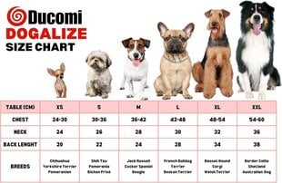 Ducomi Dogalize koera vihmamantel kapuutsiga Made (valge, L) hind ja info | Riided koertele | kaup24.ee