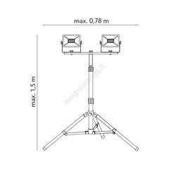 LED kohtvalgusti koos statiiviga 2xLED/50W hind ja info | Taskulambid, prožektorid | kaup24.ee