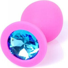 Boss Of Toys Plug-Jewellery Pink Silicon PLUG Medium- Light Blue Diamond цена и информация | Анальные игрушки | kaup24.ee