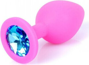 Boss Of Toys Plug-Jewellery Pink Silicon PLUG Medium- Light Blue Diamond цена и информация | Анальные игрушки | kaup24.ee