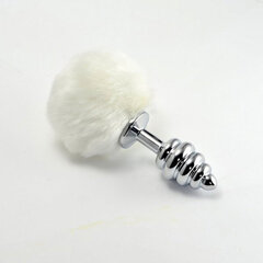 Boss Of Toys Spiral Pompon Metal Plug  White цена и информация | Анальные игрушки | kaup24.ee