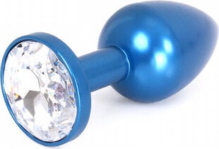 Kiotos Steel Aluminium Buttplug Blue with Clear Gem цена и информация | Анальные игрушки | kaup24.ee