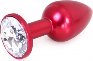 Kiotos Steel Aluminium Buttplug Red with Clear Gem цена и информация | Анальные игрушки | kaup24.ee