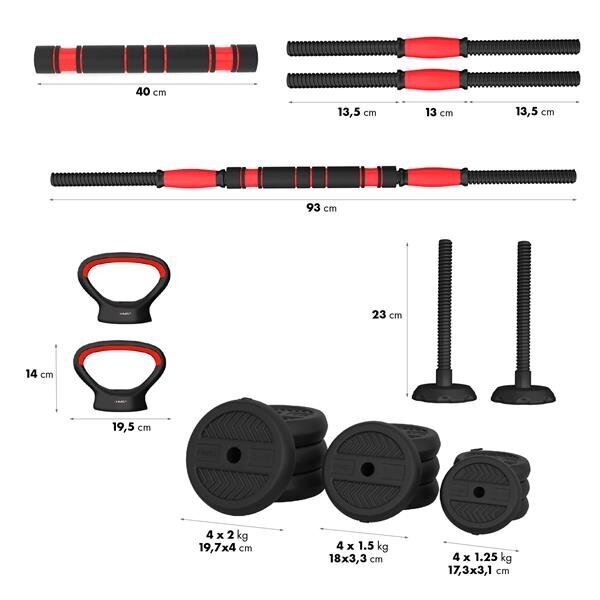 Raskuste komplekt HMS, 20 kg hind ja info | Hantlid, kangid, raskused | kaup24.ee