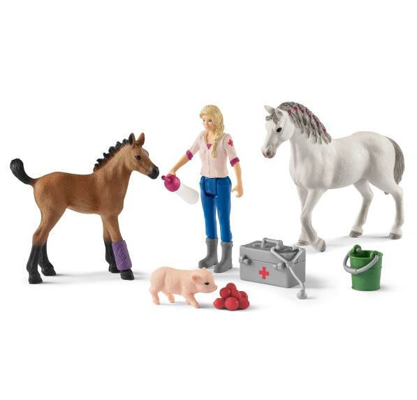 Kujukeste komplekt Veterinaari visiit Schleich Farm World цена и информация | Tüdrukute mänguasjad | kaup24.ee