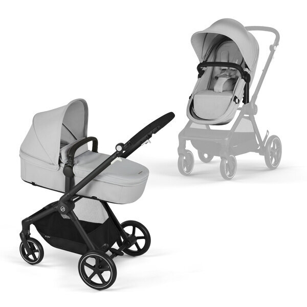 Cybex Eos Basic 3-in-1 lapsevanker must + adapterid + Aton B2 suurus I autoiste Lava hall hind ja info | Vankrid, jalutuskärud | kaup24.ee