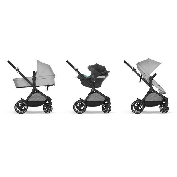 Cybex Eos Basic 3-in-1 lapsevanker must + adapterid + Aton B2 suurus I autoiste Lava, hall цена и информация | Vankrid, jalutuskärud | kaup24.ee