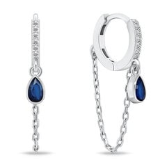 Brilio Silver Original round earrings with a chain EA880W цена и информация | Серьги | kaup24.ee