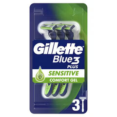 Бритвы одноразовые Gillette Blue 3 Plus Sensitive, 3 шт. х 6 шт. цена и информация | Косметика и средства для бритья | kaup24.ee