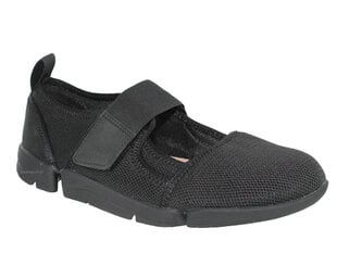 Clarks Tri Amelia Naiste mustad riidest baleriinid velcro rihmadega цена и информация | Женские туфли | kaup24.ee