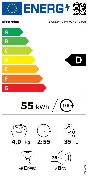 Electrolux EW6SM404W цена и информация | Pesumasinad | kaup24.ee