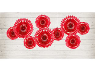 Riputatav dekoratsioon - lehvik Red 20-30 cm (1 karp/ 50 tk) (1 pakk/3 tk) hind ja info | Peokaunistused | kaup24.ee
