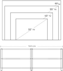 TV-alus 140 x 39,2 x 50 cm vintage pruun/must цена и информация | Тумбы под телевизор | kaup24.ee