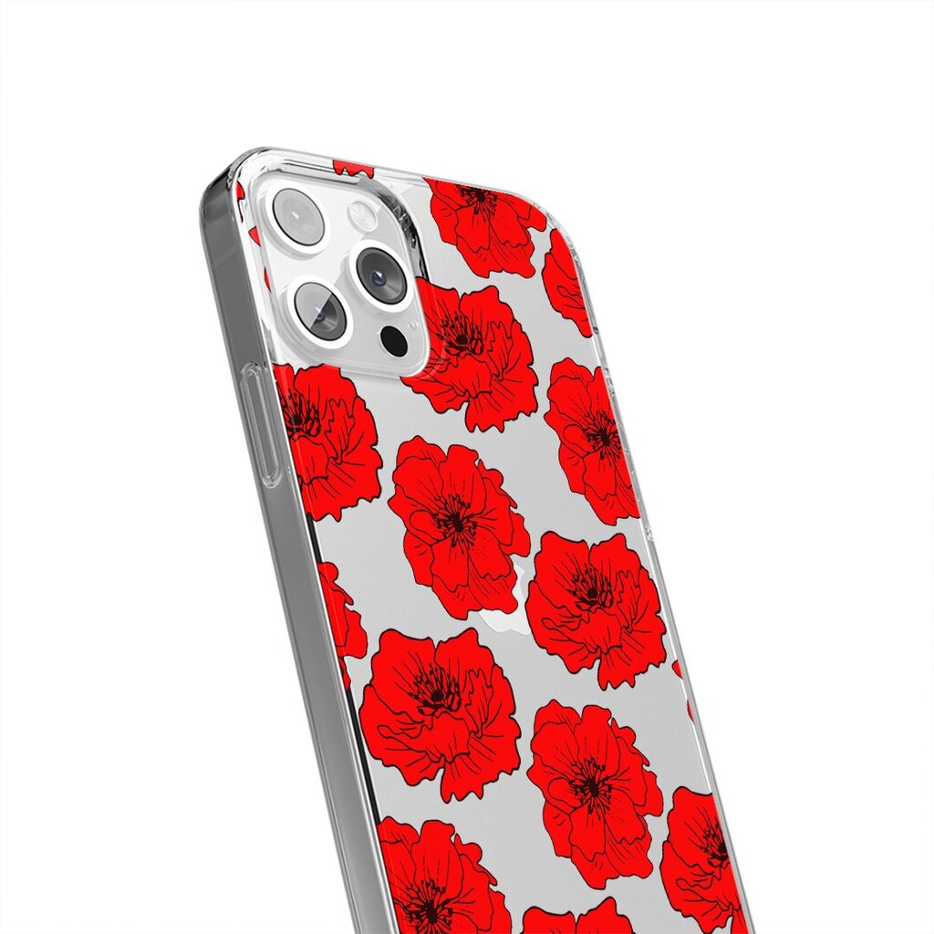 Telefoniümbris IPhone 6 PLUS Flowers 018 Osaline trükk Läbipaistev hind ja info | Telefoni kaaned, ümbrised | kaup24.ee