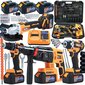 HUGE TOOL KIT ACU 3X 4AH 21V 4in1 haamer lihvpuurpuurpuur mutrivõtme mutrivõtme mutrivõti hind ja info | Käsitööriistad | kaup24.ee