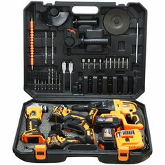 HUGE TOOL KIT ACU 3X 4AH 21V 4in1 haamer lihvpuurpuurpuur mutrivõtme mutrivõtme mutrivõti hind ja info | Käsitööriistad | kaup24.ee