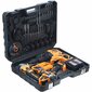 MEGA TOOLS KIT ACU 2X 4AH 21V 3in1 haamri-vasarapuurpinkleri tikkimis- ja lihvimisseadmed BLACK цена и информация | Käsitööriistad | kaup24.ee