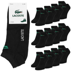 Lacoste meeste jalasokid 12-pakk mustad suurus 41-46 hind ja info | Meeste sokid | kaup24.ee