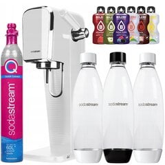 SodaStream Art White saturaator + SodaStream PET 1 L pudelid must+valge Fuse Two-pack + bolero hind ja info | Mulliveemasinad | kaup24.ee