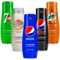 5x SodaStream Pepsi siirup, Pepsi MAX, Mirinda, 7UP, Schwip Schwap zero цена и информация | Аппараты для газирования воды | kaup24.ee