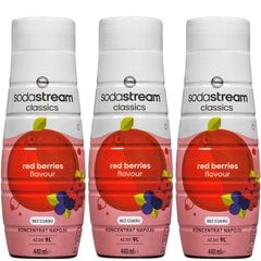 3x SodaStream Red Berries Zero siirup 440ml hind ja info | Mulliveemasinad | kaup24.ee