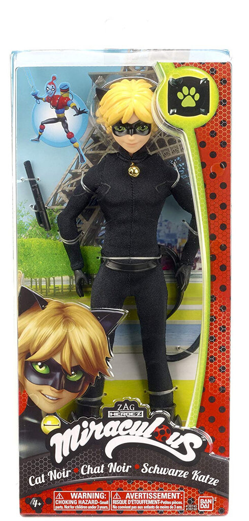 Nukk Cat Noir Miraculous Ladybug, 26 cm hind ja info | Tüdrukute mänguasjad | kaup24.ee