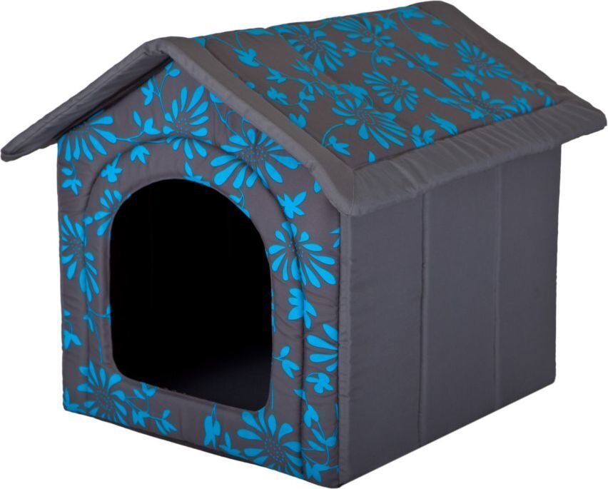 Maja-pesa Hobbydog R1 lilled, 38x32x38 cm, hall/sinine hind ja info | Pesad, padjad | kaup24.ee