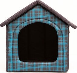 Maja-pesa Hobbydog R1 ruudud, 38x32x38 cm, hall/sinine hind ja info | Pesad, padjad | kaup24.ee