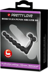 Vibraator Pretty Love Hercules Vibro Penis Sheath III, must hind ja info | Vibraatorid | kaup24.ee