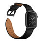 Kellarihm Käevõru RIhm mudeli jaoks Apple Watch Iwatch 4Tech ULTRA SE 9 8 7 6 5 4 3 2 1 49 45 44 42 mm Band naturaalsest nahast must hind ja info | Nutikellade ja nutivõrude tarvikud | kaup24.ee