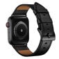 Kellarihm Käevõru RIhm mudeli jaoks Apple Watch Iwatch 4Tech ULTRA SE 9 8 7 6 5 4 3 2 1 49 45 44 42 mm Band naturaalsest nahast must hind ja info | Nutikellade ja nutivõrude tarvikud | kaup24.ee