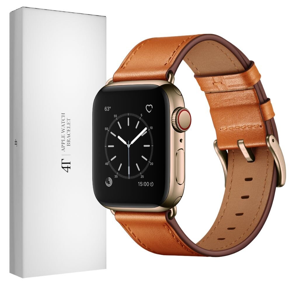 Kellarihm Käevõru RIhm mudeli jaoks Apple Watch Iwatch 4Tech ULTRA SE 9 8 7 6 5 4 3 2 1 49 45 44 42 mm Band naturaalsest nahast pruun цена и информация | Nutikellade ja nutivõrude tarvikud | kaup24.ee