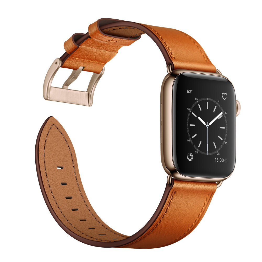 Kellarihm Käevõru RIhm mudeli jaoks Apple Watch Iwatch 4Tech ULTRA SE 9 8 7 6 5 4 3 2 1 49 45 44 42 mm Band naturaalsest nahast pruun цена и информация | Nutikellade ja nutivõrude tarvikud | kaup24.ee