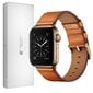 Kellarihm Käevõru Rihm mudeli jaoks Apple Watch Iwatch 4Tech SE 9 8 7 6 5 4 3 2 1 41 40 38 mm Band naturaalsest nahast pruun цена и информация | Nutikellade ja nutivõrude tarvikud | kaup24.ee