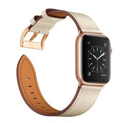 Kellarihm Käevõru Rihm mudeli jaoks Apple Watch Iwatch 4Tech SE 9 8 7 6 5 4 3 2 1 41 40 38 mm Band naturaalsest nahast beež hind ja info | Nutikellade ja nutivõrude tarvikud | kaup24.ee