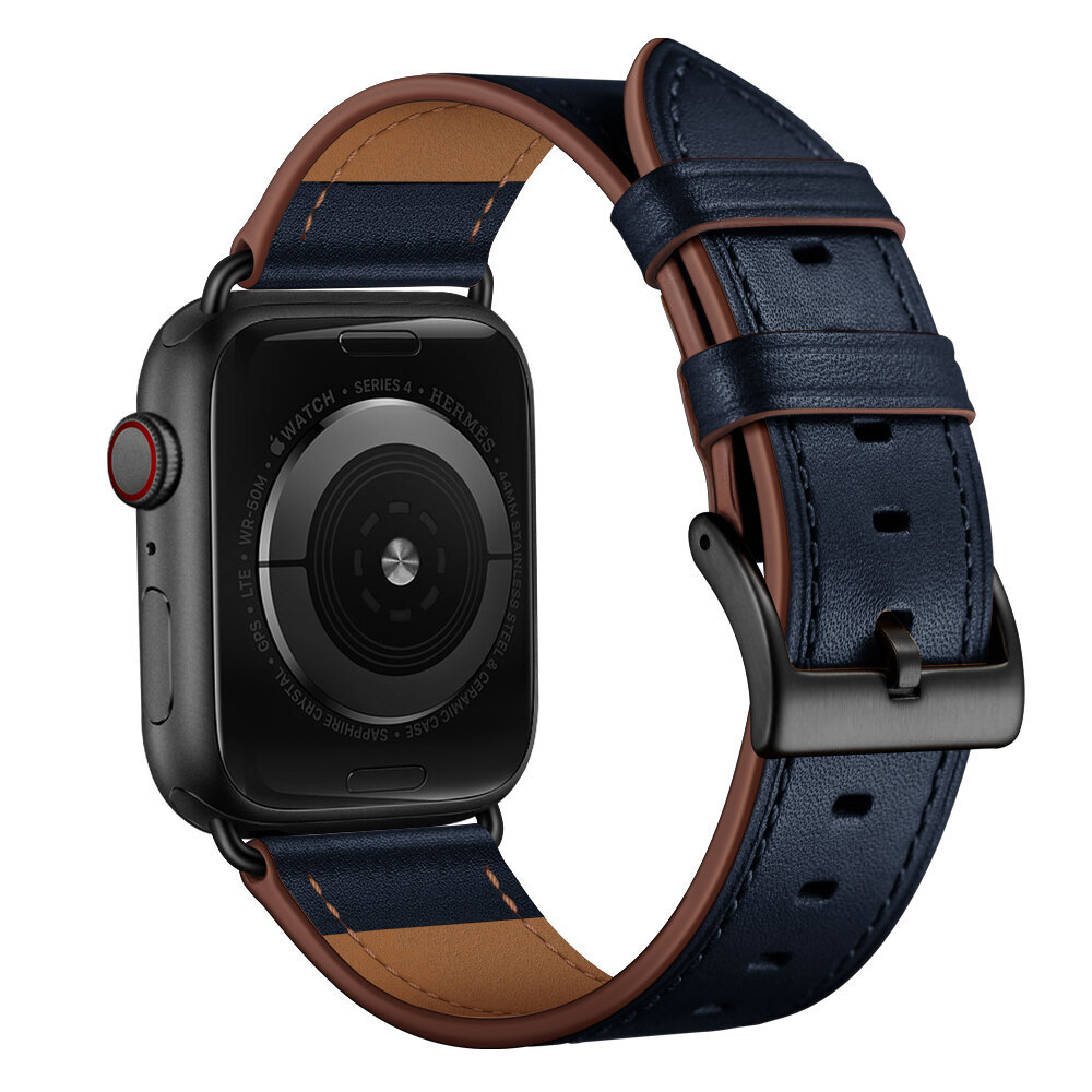 Kellarihm Käevõru RIhm mudeli jaoks Apple Watch Iwatch 4Tech ULTRA SE 9 8 7 6 5 4 3 2 1 49 45 44 42 mm Band naturaalsest nahast sinine цена и информация | Nutikellade ja nutivõrude tarvikud | kaup24.ee