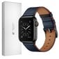 Kellarihm Käevõru RIhm mudeli jaoks Apple Watch Iwatch 4Tech ULTRA SE 9 8 7 6 5 4 3 2 1 49 45 44 42 mm Band naturaalsest nahast sinine цена и информация | Nutikellade ja nutivõrude tarvikud | kaup24.ee