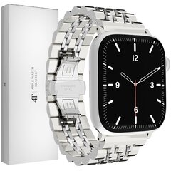 Kellarihm Käevõru mudeli jaoks Apple Watch Iwatch 4Tech ULTRA SE 9 8 7 6 5 4 3 2 1 49 45 44 42 mm Band Roostevaba Teras Rihm hõbedane hind ja info | Nutikellade ja nutivõrude tarvikud | kaup24.ee