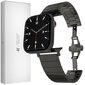 Kellarihm Käevõru mudeli jaoks Apple Watch Iwatch 4Tech SE 9 8 7 6 5 4 3 2 1 41 40 38 mm Band Roostevaba Teras Rihm must hind ja info | Nutikellade ja nutivõrude tarvikud | kaup24.ee