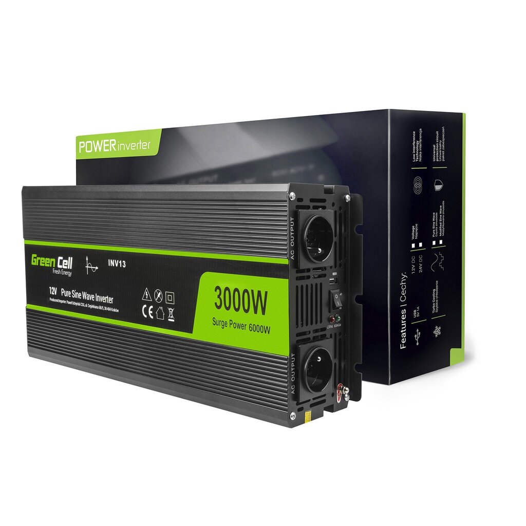 Pingemuundur Green Cell ® 12V 230V, 3000W/6000W hind ja info | Muundurid, inverterid | kaup24.ee