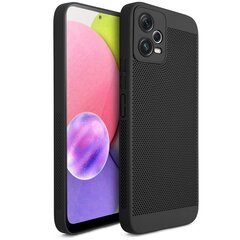 Moozy Xiaomi Redmi Note 12 5G ümbris tuulutusdisainiga telefoni kaas VentiGuard Case, Must hind ja info | Telefoni kaaned, ümbrised | kaup24.ee