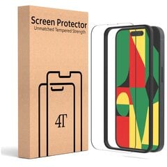 Kaitsev Karastatud klaas ekraanikaitse 4Tech 3D juhtumiga Apple iPhone 15 Pro Max 1 tk Kaitseklaas цена и информация | Ekraani kaitsekiled | kaup24.ee