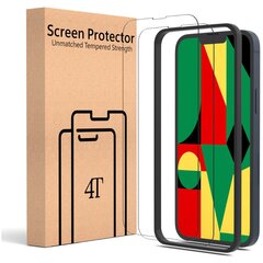 Kaitsev Karastatud klaas ekraanikaitse 4Tech 3D juhtumiga Apple iPhone 13/13 Pro/14 3 tk Kaitseklaas hind ja info | Ekraani kaitsekiled | kaup24.ee