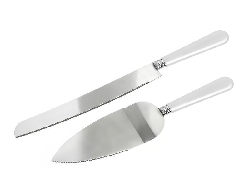 Tordi lõikamise komplekt: nuga 30,5 cm ja spaatel 24,5 cm (1 larp/48 pakki) (1 pakk/2 tk) цена и информация | Söögiriistad | kaup24.ee
