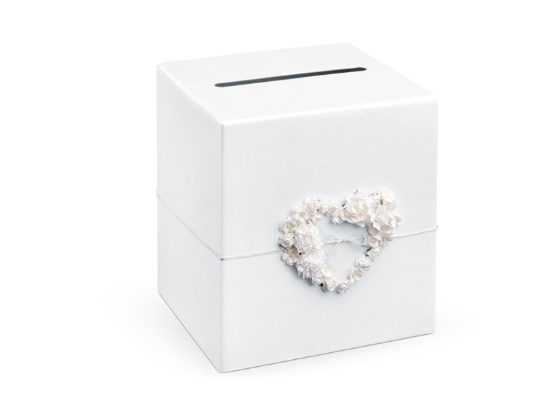 Tervituskarp Beautiful Heart, 24 x 24 x 24 cm, valge (1 karp/25 tk) hind ja info | Peokaunistused | kaup24.ee