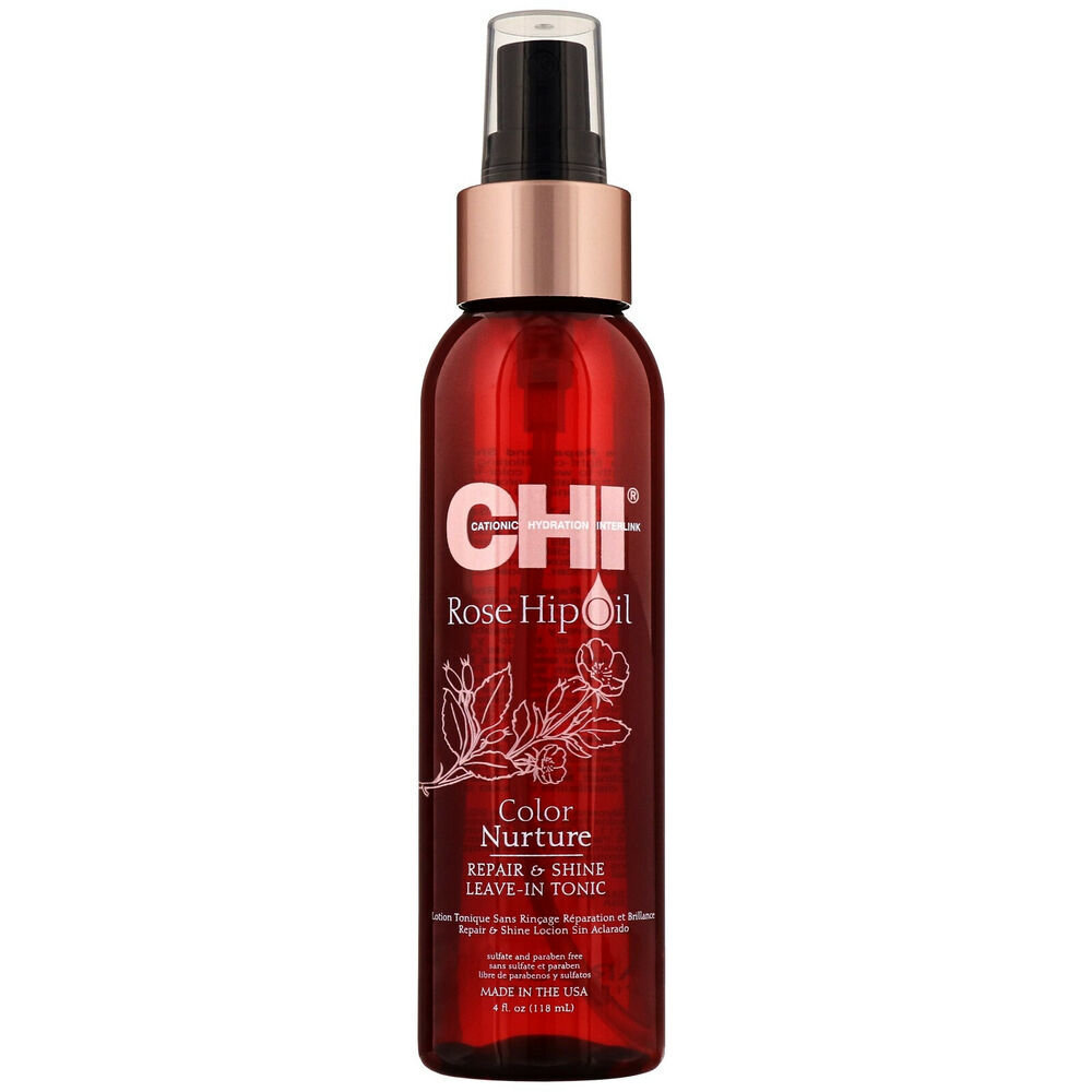 Juustesse jäetav toonik kibuvitsaõliga CHI Rose Hip Oil Leave-In Tonic 118 ml hind ja info | Maskid, õlid, seerumid | kaup24.ee