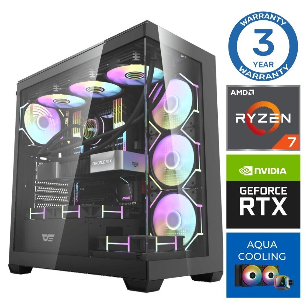 Intop Aqua Ryzen 7 7700X 32GB DDR5 1TB SSD M.2 NVME RTX4070 Super 12GB no-OS цена и информация | Lauaarvutid | kaup24.ee