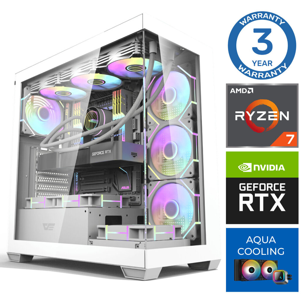 Intop Aqua Ryzen 7 7700X 32GB DDR5 1TB SSD M.2 NVME RTX4070 SUPER 12GB no-OS цена и информация | Lauaarvutid | kaup24.ee